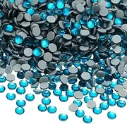 uxcell 2880 Pcs Hotfix Rhinestone Flatback 2mm Gem Crystal Round Resin Trims Beads Gem for Crafts Clothes DIY Decoration Nail Art, (SS6, Deep Blue)