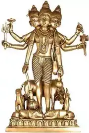 Brass Shri Guru Dattatreaya Murti Antique Bhagwan Satute (4 cm)