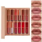 12 Pcs Matte Velvet Lip Gloss Collection Waterproof Women Moisturizing Lip Gloss