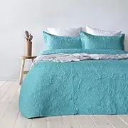 Bambury Paisley Embossed Coverlet Set (or) Bedspread, Single/Double, Peacock