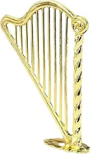 Toddmomy Mini Harp Adornment Lifelike Miniature Instrument Model for Doll House Decor for Miniature Landscaping and Home Decoration Safe and Lightweight Design