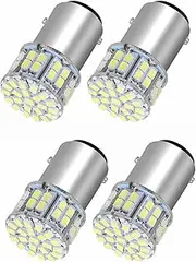 Mellisso 4Pcs 6000K White 1157 50SMD Tail Brake LED Lights Bulb BAY15D 12V