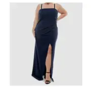 Emerald Sundae Navy Pleated Adjustable High Slit Size 20