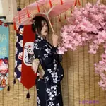 【XIAO寳新品】黑色櫻花日式神明少女和服浴衣日本和服正裝女改好和服寫真連衣裙