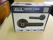 DELTA HOME SECURITY SMART LOCK DOOR HANDLE (WUN-AXDL-25) ~ BLACK