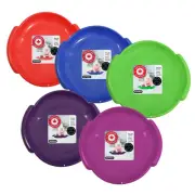 Round Snow Saucer Sleds- 24” Plastic Disc Sleds for Kids and Adults- Heavy Du...