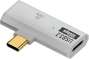 USB3.2 10Gbps USB C to Dual Type-C OTG Data Adapter Male to Female 100W Fast Charging Earphone Adapter White