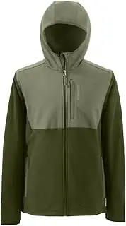 [Grundéns] Bering Fleece Pro Full-Zip Hoodie, Deep Lichen Green/Deep Depths, Medium