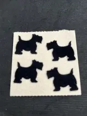 Vintage 80’s Sandylion Fuzzy SCOTTIE DOG Sticker - Brown Backing