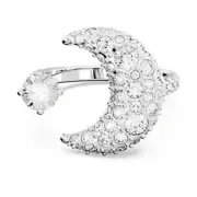 SWAROVSKI CRYSTAL LUNA OPEN RING WHITE SIZE 7 MEDIUM 5666176.NEW IN BOX