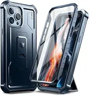 Dexnor for Apple iPhone 13 pro max Case, [Built in Screen Protector and Kickstand] Heavy Duty Military Grade Protection Shockproof Protective Cover for Apple iPhone 13 pro max - Navy Blue