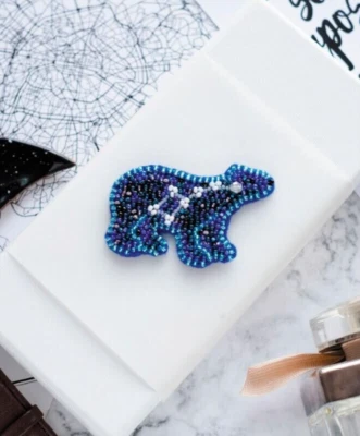 DIY Jewelry Making Beading kit Ursa Minor Brooch Bead Embroidery Pin Needlepoint