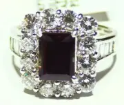 GIA Certified 4.94CT Platinum Natural Brazilian Alexandrite Diamond Vintage Ring