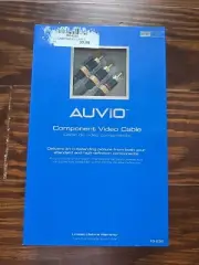 Auvio Component Video Cable 3 FT High Definition Gold Plated for Quality Signal