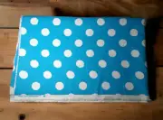 Flannel Sewing Fabric Blue White Polka Dot Crafting Quilting Sewing 1.75 yd