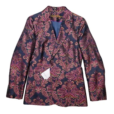 ROBERT GRAHAM PENELOPE Women's Size 8 Blazer Multicolor Paisley Floral Jacket