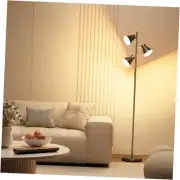 36W LED Tree Floor Lamp, Dimmable Tall Standing Lamp with Remote Black (Remote)