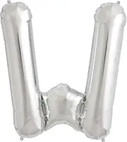 Silver Party Supplies - Silver Foil Balloon Letter W 86cm