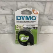 Dymo LT LetraTag Plastic Labels Refill Tape 1/2" W X 13' - WHITE, 2 Genuine OEM