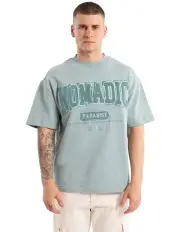 [Nomadic Paradise] College Loopback Street Tee in Grey