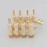 4 / 8PCS HiFi Gold Plated Lock Banana Plug Audio Connector Speaker Cable Adapter