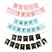Happy Birthday Banner,Birthday Decorations, Swallowtail Bunting Flag Garland