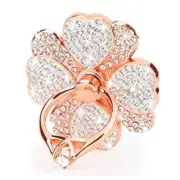 Cell Phone Ring Stand Holder, Bling Lucky Clover Finger Ring Clover-Rose Gold
