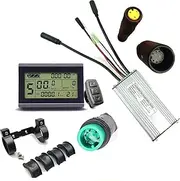 Electric Motor Controller, 500W 22A Electric Bicycle Brushless Speed Motor Controller Square Wave Brushless 24V-48V Waterproof LCD3 Display Panel Brushless Controller Kit for Electric Bicycle