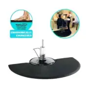 Barber Shop Anti-Fatigue Floor Mat 156cm*93cm*2cm Salon Mat Black SEMI Circle