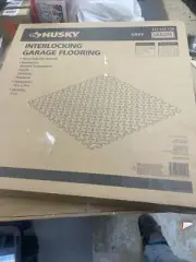 Husky 18.4 in x 18.4 in Gray PVC Garage Flooring Tile (6-Pack) / 13.95 sq ft Box
