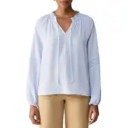 Social Standard by Sanctuary Tallie Long Sleeve Peasant Top Size L Seaspray