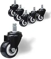 Office Chair Casters Set, 1.5 Inches, Set of 5, Black (BC5-2)