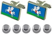 [Select Gifts] Shirt Dress Studs Slutsk City Belarus Flag Cufflinks