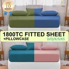 2022 NEW 1800TC Fitted Sheet + Pillowcases King/Queen/Double/K Single/Single Bed