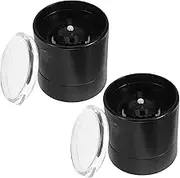 FONDOTIN 2pcs Stainless Steel Pepper Salt Grinder Cover Auto Spice Grinder Lid for Kitchen