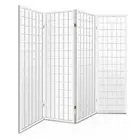 Artiss 4 Panel Room Divider Screen Wood Timber Dividers Fold Stand Wide White