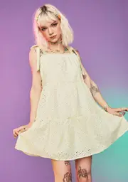 Dude Gimme Some Sugar Eyelet Babydoll Dress