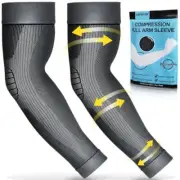 Compression Arm Sleeves Elbow Supports,Full Arm Supports Medium Black
