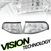 Chrome Clear Turn Signal Parking Corner Lights Pair K2 For 94-98 Ford Mustang