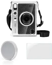TYUANDOUER Accessories for Fujifilm Instax Mini Evo Camera, PC Mini Evo Case with Lens Cap and Screen Protector for Fuji Instax Mini Evo, Clear Case for Instax Mini Evo with Shoulder Strap