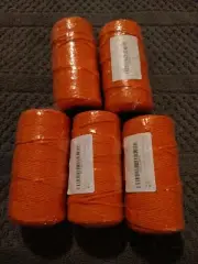 Brand New Set of 5 MACRAME COTTON CORD 2mm 109 Yards Each Orange