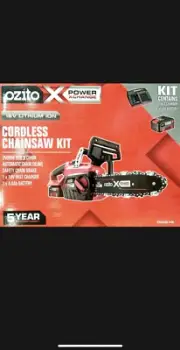 Ozito 250mm 18V PowerXChange Cordless Chainsaw Saw 4Ah Battery Charger Combo Kit