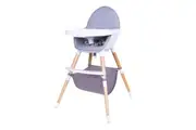 Bebe Care Zuri 6m+ Baby Toddler High Feeding Chair w Table Tray Natural WH GRY