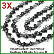 3X Chainsaw Chain 10" Fit Metabo MA-MS 25 (601727850) POLE PRUNER ATTACHMENT