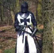 Black Templar Knight Armor Suit-Crusader Templar Armor/ Larp Cosplay Costume