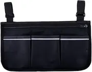 Wheelchair Bag with Pockets Reflective Strips Armrest Side Bag for Electric Wheelchair Mobility Scooter Walking Frame Storage Pouch Type 1