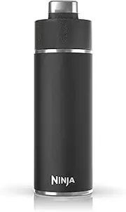 [Ninja] DW2401BK Thirsti 24oz Travel Water Bottle, For Carbonated Sparkling Drinks, Colder and Fizzier Longer, Stainless Steel, Leak Proof, Hot for Hours, Dishwasher Safe, Metal Insulated Tumbler, Black