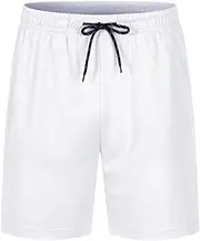 [Generic] Adjustable Athletic Shorts Plain Color Smooth Board Sports Pants Men's Fitness Pants Summer Thin Loose Quick Drying Running Training Pants Exercise Mens Shorts