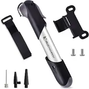 VeloChampion Mini Bicycle Pump with Frame Mount. Portable Alloy 7 Pump for Presta, Schrader and Dunlop Valves. Suitable for All Bikes - Road, Mountain & BMX 100 PSI / 7 Bar