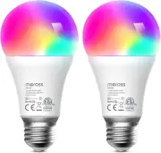 Smart Wi-Fi LED Bulb, E27 Light Bulb, Multiple Colors, RGBCW, 810 Lumens, 60W Eq